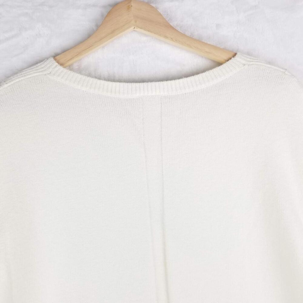 Anthropologie V-Neck Sweater Small Cream Ultra Soft Cozy Academia Preppy - Picture 4 of 8